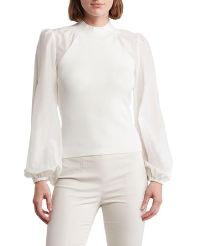 AllSaints Cleo Cotton & Silk Top - White