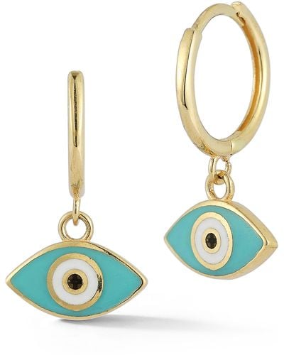 Ember Fine Jewelry Evil Eye Enamel Drop Earrings - Blue