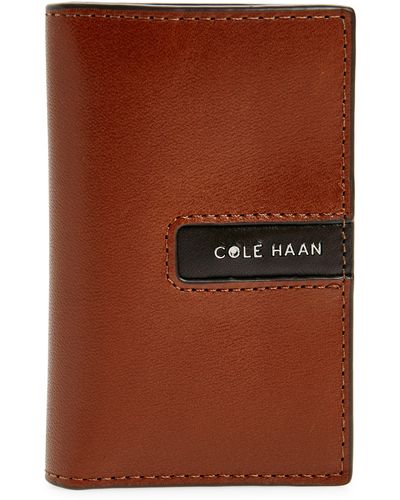 Cole Haan Colorblock Folded Card Case - Brown