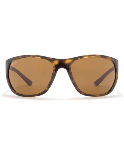 Ray-Ban Ray-ban 61mm Wrap Sunglasses - Brown