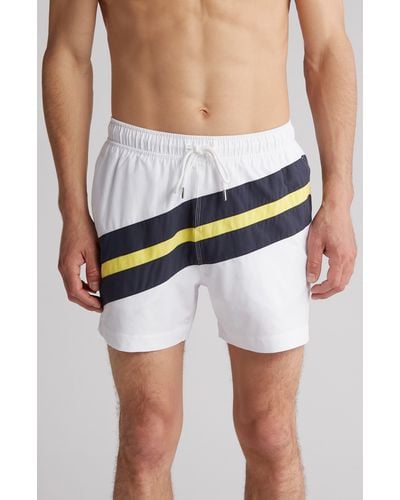 Brooks Brothers Diagonal Stripe Montauk Swim Shorts - Blue