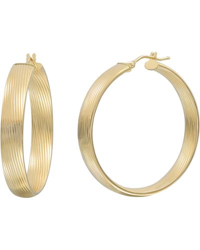 Bony Levy 14k Gold Ribbed Hoop Earrings - Metallic