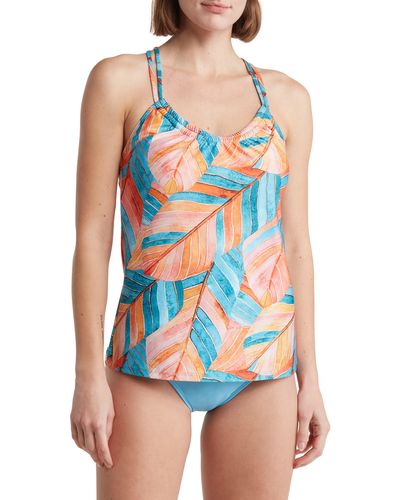 Next by Athena Malibu Shores Third Eye Tropical Print Tankini Swim Top