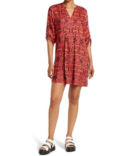 Collective Concepts Elbow-length Sleeve Shift Dress - Red