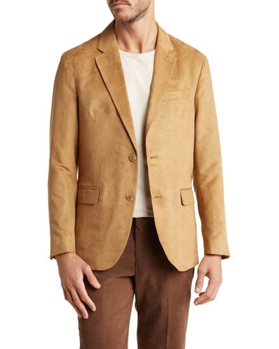 Vince Camuto Blake Camel Faux Suede Sport Coat - Brown
