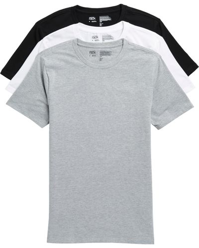 Nordstrom Pack Of 3 Stretch Cotton Trim Fit Crewneck T-shirt - Black