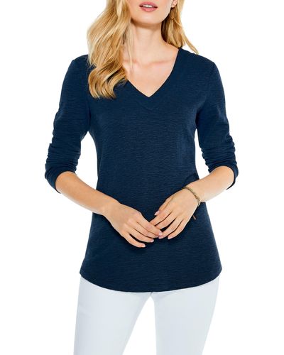 NIC+ZOE Nic+zoe Countryside V-neck Top - Blue