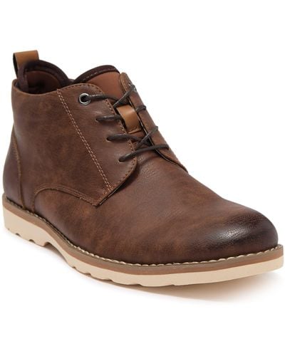 Madden Plain Toe Leather Chukka Boot - Brown