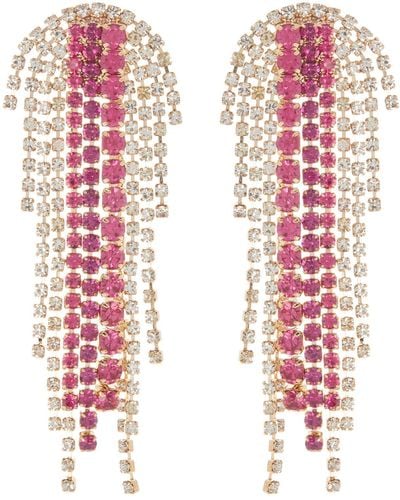 Tasha Crystal Fringe Drop Earrings - Pink