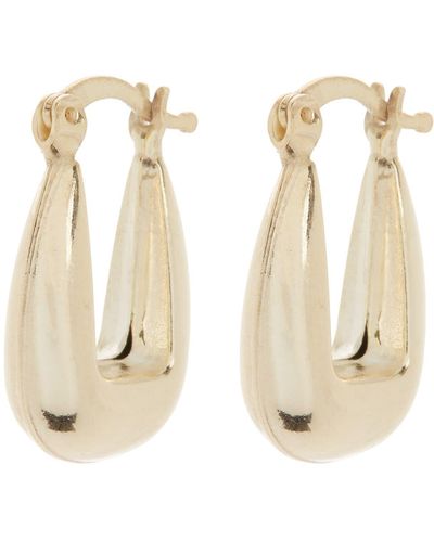 Argento Vivo Sterling Silver Square Chunky Hoop Earrings - Natural