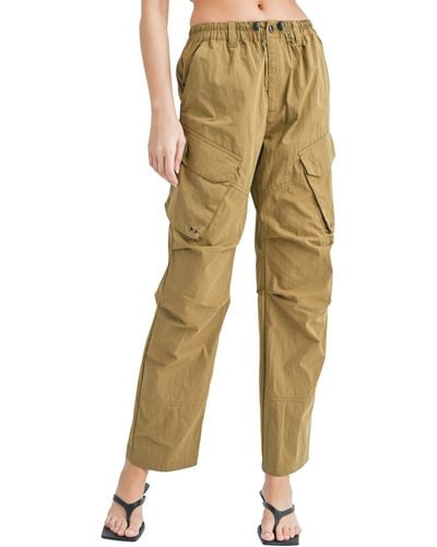 Lush Nylon Cargo Pants - Natural
