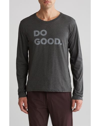 COTOPAXI Do Good Organic Cotton & Recycled Polyester Long Sleeve T-shirt - Gray