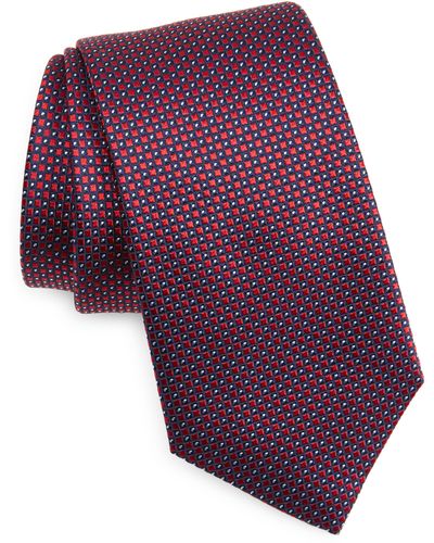 Duchamp Geometric Silk Tie - Purple
