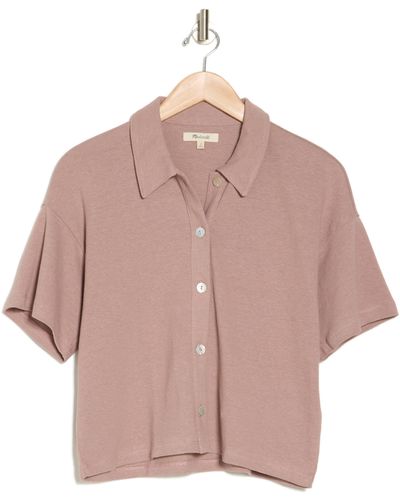 Madewell Relaxed Button-up Polo Shirt - Pink