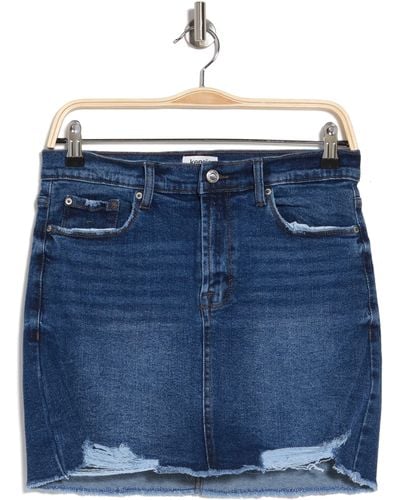 Kensie Distressed Denim Miniskirt In Victoria At Nordstrom Rack - Blue