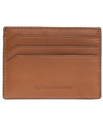 Johnston & Murphy Weekend Leather Cardholder - Brown