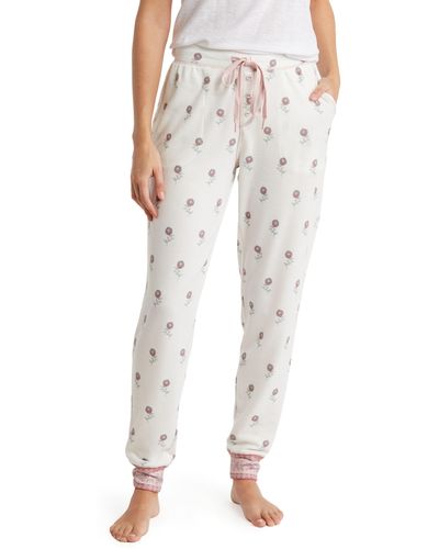 Pj Salvage Rosette Pocket Pajama Sweatpants - White