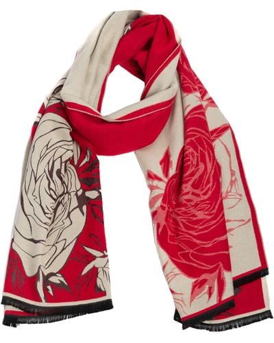 Saachi Floral Reversible Scarf - Red