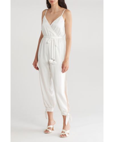 Lulus Lovely As Can Be Satin Jumpsuit - White