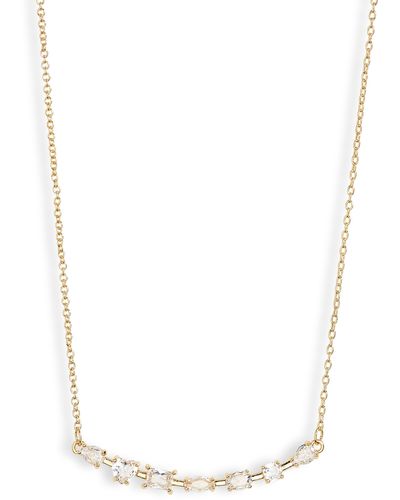 Nordstrom Mixed Cut Cz Statement Necklace - White