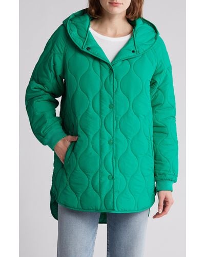 BCBGeneration Onion Quilt Hooded Jacket - Green