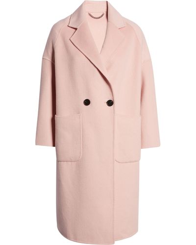 Belle & Bloom Publisher Double-breasted Wool Blend Coat In Pink At Nordstrom Rack
