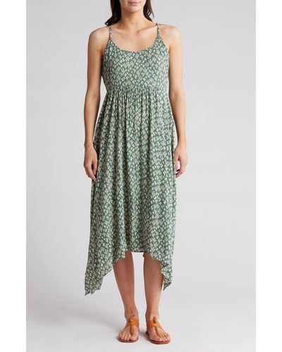 Angie Asymmetric Fit & Flare Dress - Green