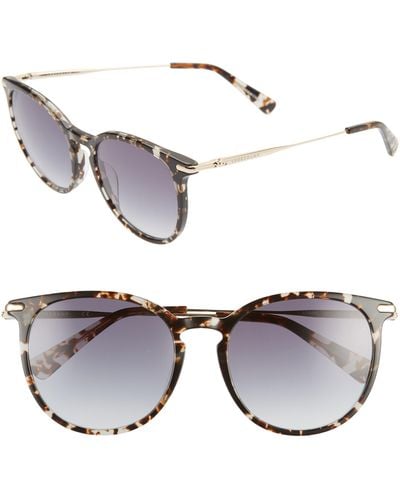 Longchamp Roseau 54mm Round Sunglasses - White