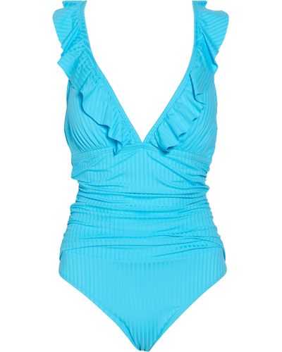 Bleu Rod Beattie Mio Ruffle One-piece Swimsuit - Blue