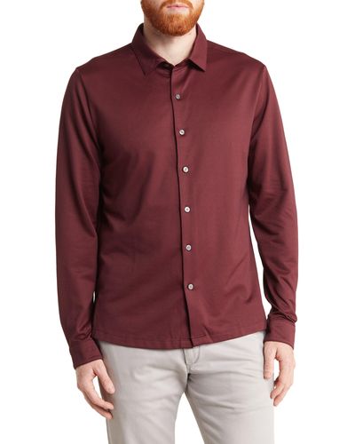 Robert Barakett Fernwood Knit Cotton Blend Shirt - Red