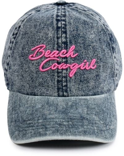 David & Young Beach Cowgirl Embroidered Baseball Cap - Gray