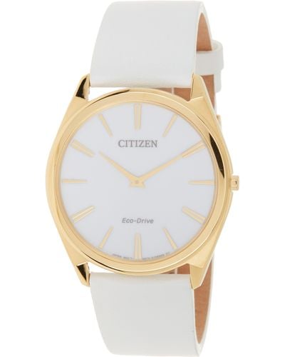 Citizen Stiletto Eco-drive Gold White Dial Stainless Steel Watch