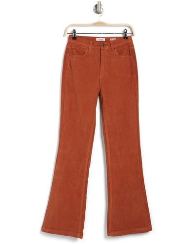 Kensie Savannah Cord Flare Jeans In Ginger Biscuit At Nordstrom Rack - Orange