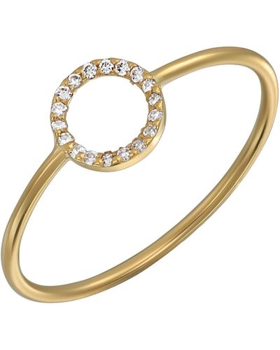Bony Levy 18k Gold Diamond Open Circle Stackable Ring - White