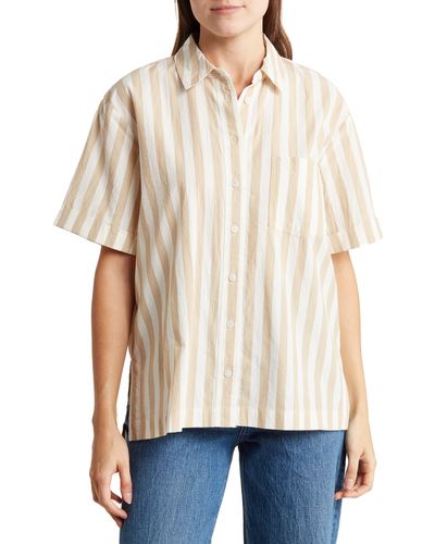 Madewell Signature Poplin Short Sleeve Button-up Shirt - Natural