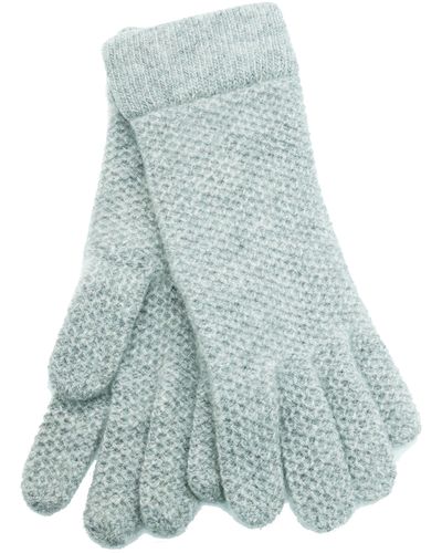 Portolano Cashmere Honeycomb Knit Gloves - Blue