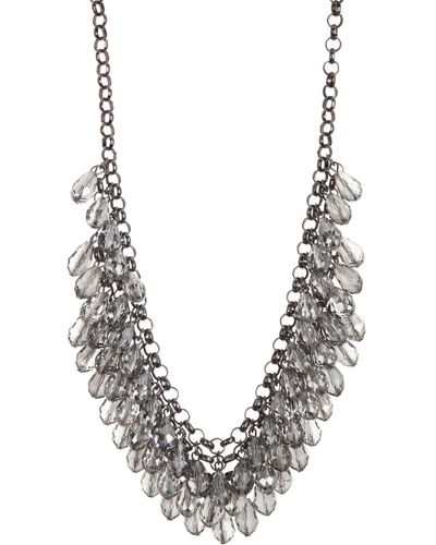 Tasha Beaded Bib Necklace - Metallic