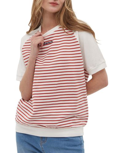 Bench Masina Stripe Raglan Sleeve T-shirt - Red