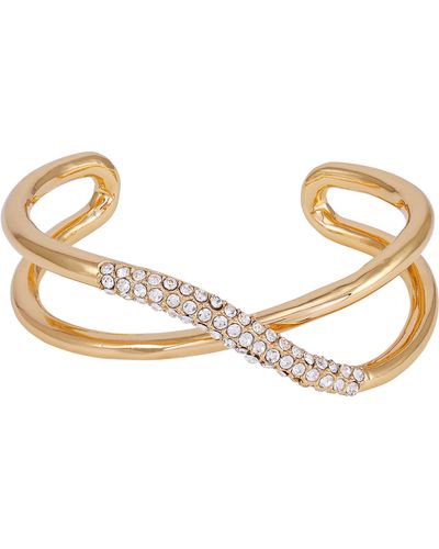 Vince Camuto Crystal Twist Cuff Bracelet - Metallic