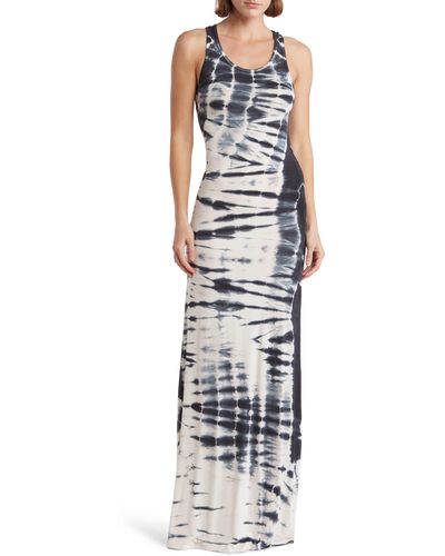 Go Couture Washed Tie Dye Maxi Dress - Multicolor