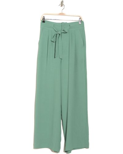 BCBGeneration Solid Tie Waist Pants In Fern Green At Nordstrom Rack