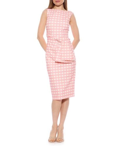 Alexia Admor Tie Detail Sleeveless Sheath Dress - Pink