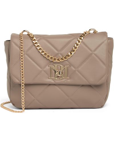 Badgley Mischka Large Quilted Crossbody Bag - Gray