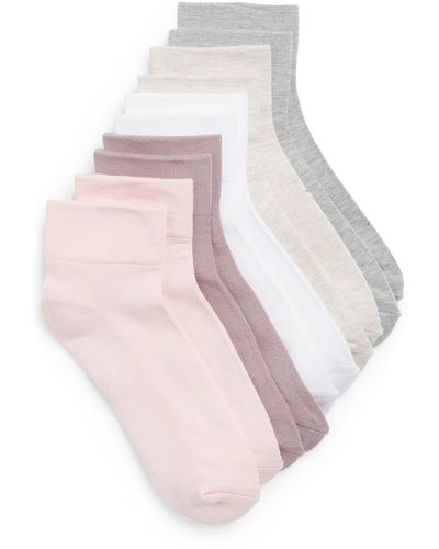 Nordstrom Pillow Sole® 5-pack Quarter Socks - Pink