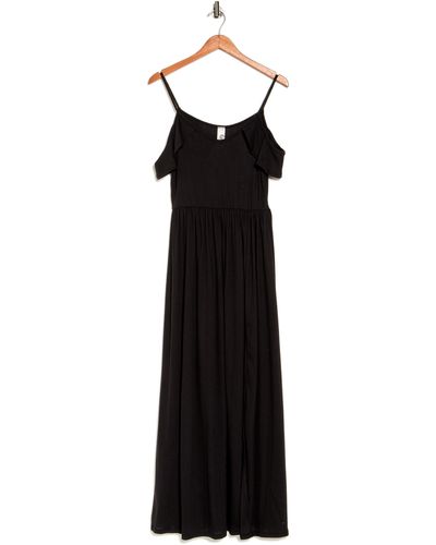 Go Couture Cold Shoulder Maxi Dress - Black