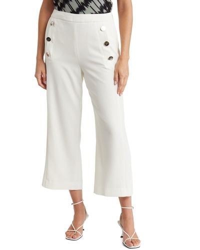 DKNY Crop Sailor Pants - White