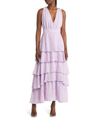 Chelsea28 Tiered Sleeveless Dress - Purple