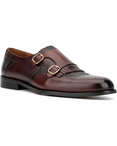 Vintage Foundry Bolton Monk Leather Loafer - Brown
