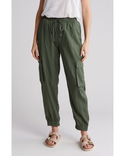 Ellen Tracy Cargo Pocket Sweatpants - Green