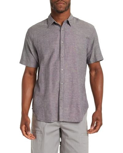 COASTAORO Short Sleeve Woven Shirt - Gray